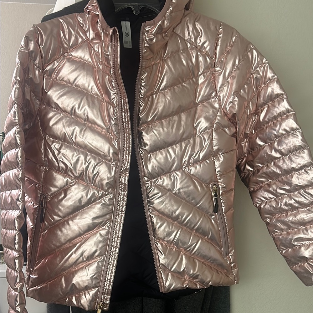Metallic Pink Puffer Jacket